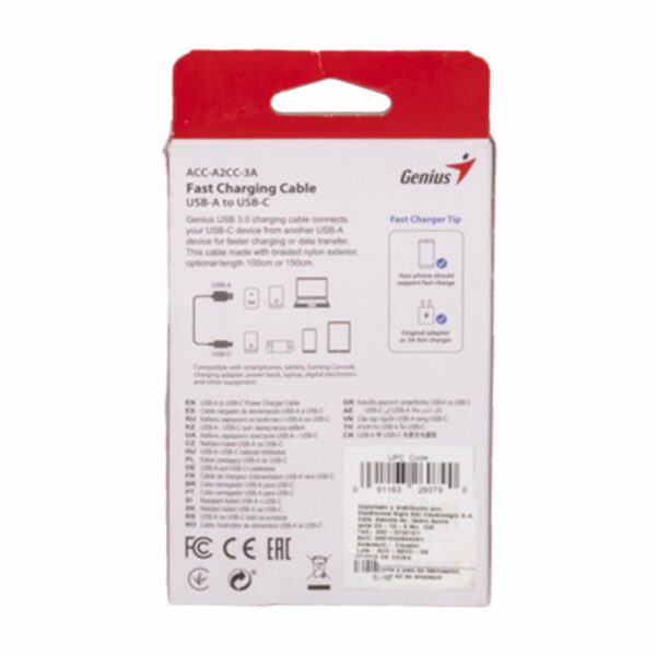 Cable De Carga USB Tipo A - USB Tipo C GENIUS 150 Cm - Imagen 4