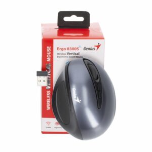Mouse Ergonómico Vertical Modelo 8300 S 1600 DPI Gris GENIUS Inalámbrica