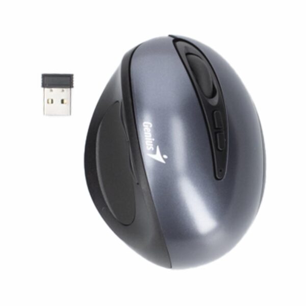 Mouse Ergonómico Vertical Modelo 8300 S 1600 DPI Gris GENIUS Inalámbrica - Imagen 2