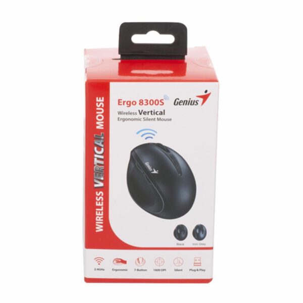 Mouse Ergonómico Vertical Modelo 8300 S 1600 DPI Gris GENIUS Inalámbrica - Imagen 3