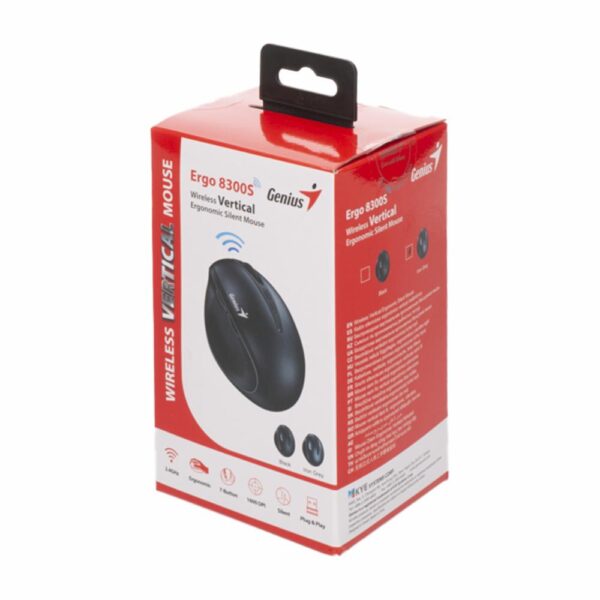 Mouse Ergonómico Vertical Modelo 8300 S 1600 DPI Gris GENIUS Inalámbrica - Imagen 6