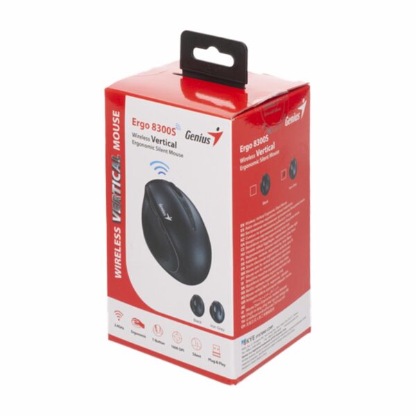 Mouse Ergonómico Vertical Modelo 8300 S 1600 DPI Gris GENIUS Inalámbrica - Imagen 6