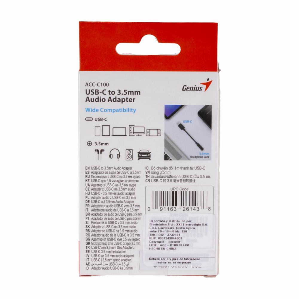 Cable Usb-c A 3.5 Mm GENIUS Unidad - Imagen 2