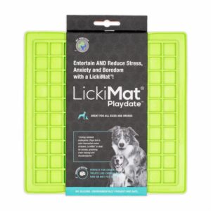 Tapete De Mascota Para Untar Comida  De Cuadritos Color Verde LICKIMAT Mediano