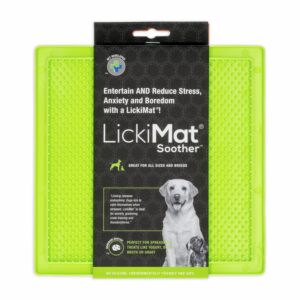 Tapete De Mascota Para Untar Comida De Puntos Color Verde LICKIMAT Mediano