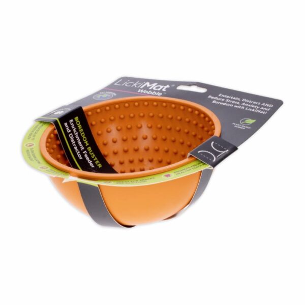 Tazón Para Mascota Para Untar Comida Color Naranja LICKIMAT Mediano - Imagen 2