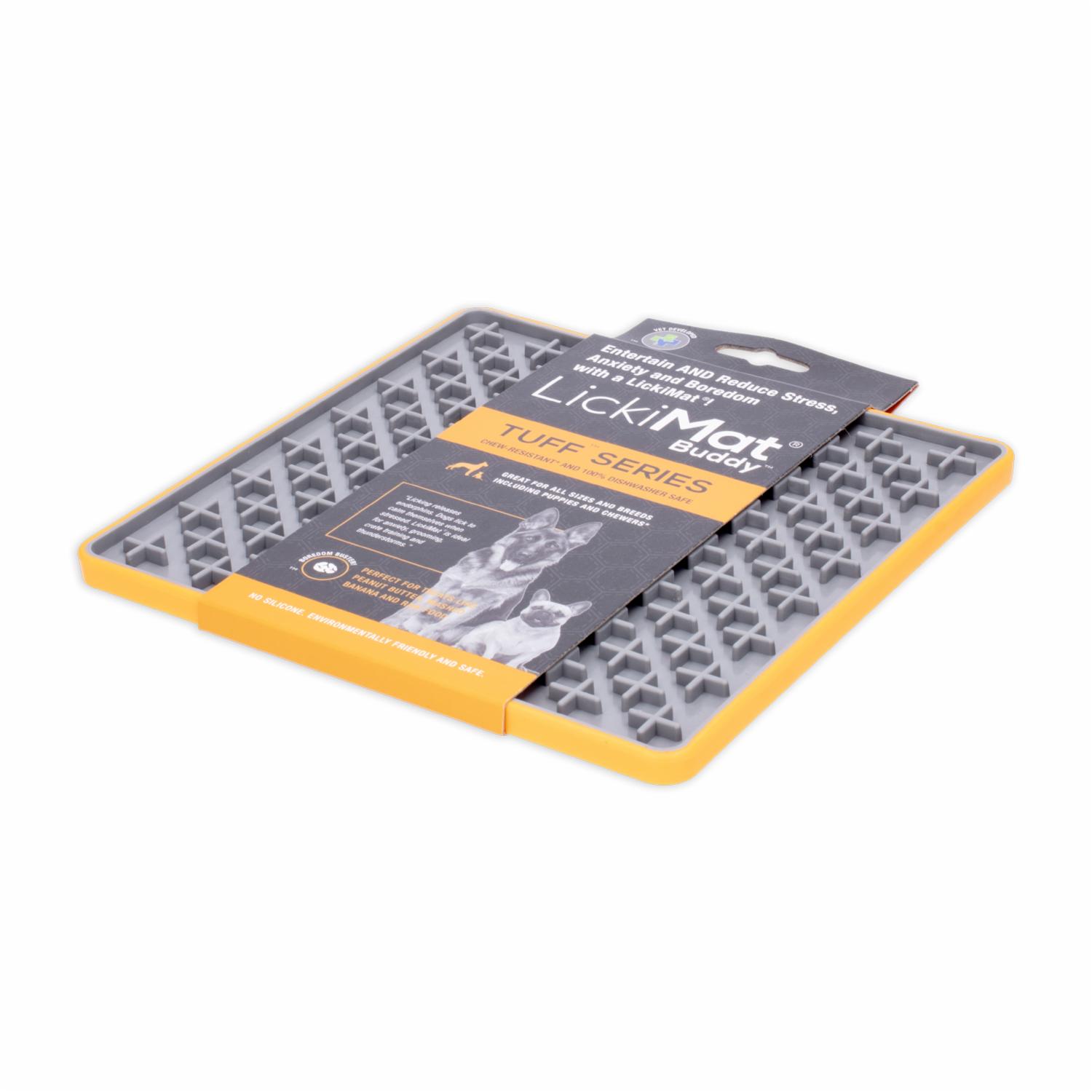 Tapete De Mascota Para Untar Comida Color Naranja LICKIMAT Mediano - Imagen 2