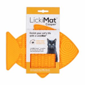 Tapete De Mascota Para Untar Comida Color Naranja LICKIMAT Mediano