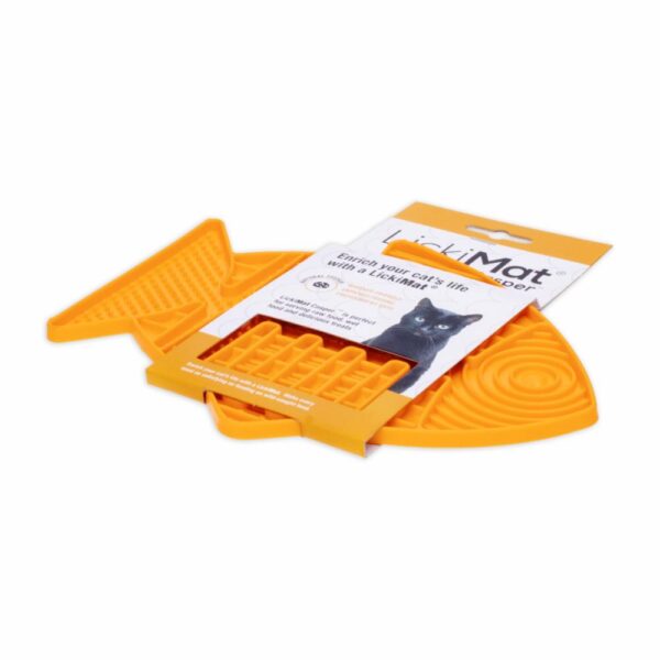 Tapete De Mascota Para Untar Comida Color Naranja LICKIMAT Mediano - Imagen 2