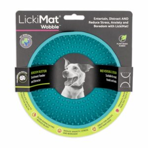 Tazon De Mascota Para Untar Comida Color Turquesa LICKIMAT Mediano