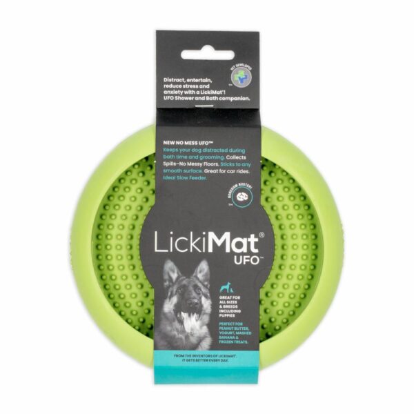 Tazon De Mascota Para Untar Comida Color Verde LICKIMAT Mediano