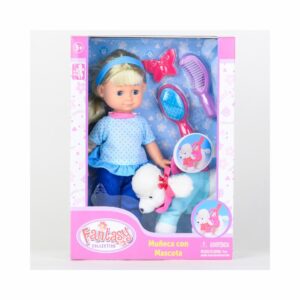 Muñeca Con Mascota FANTASY COLECTION 12 Pulgadas