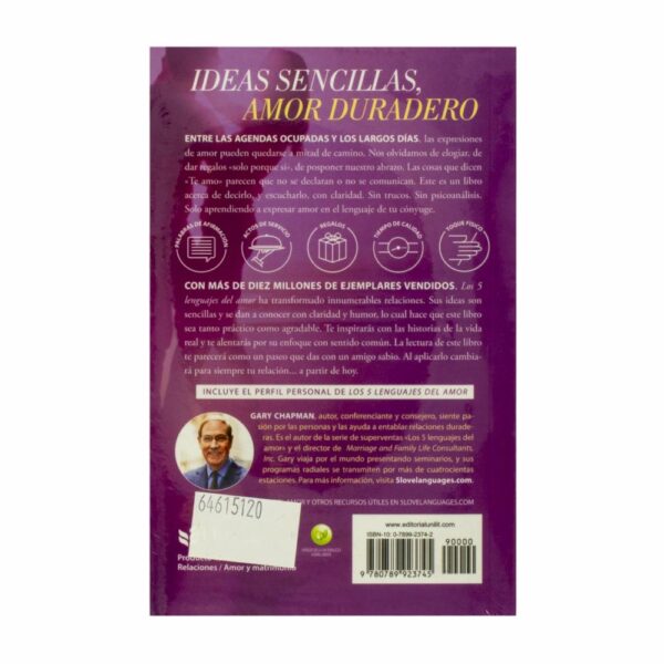 Libro De Autoayuda Los 5 Lenguajes Del Amor Secretos Del Amor Qué Perduran MR.BOOKS 208 Páginas - Imagen 2