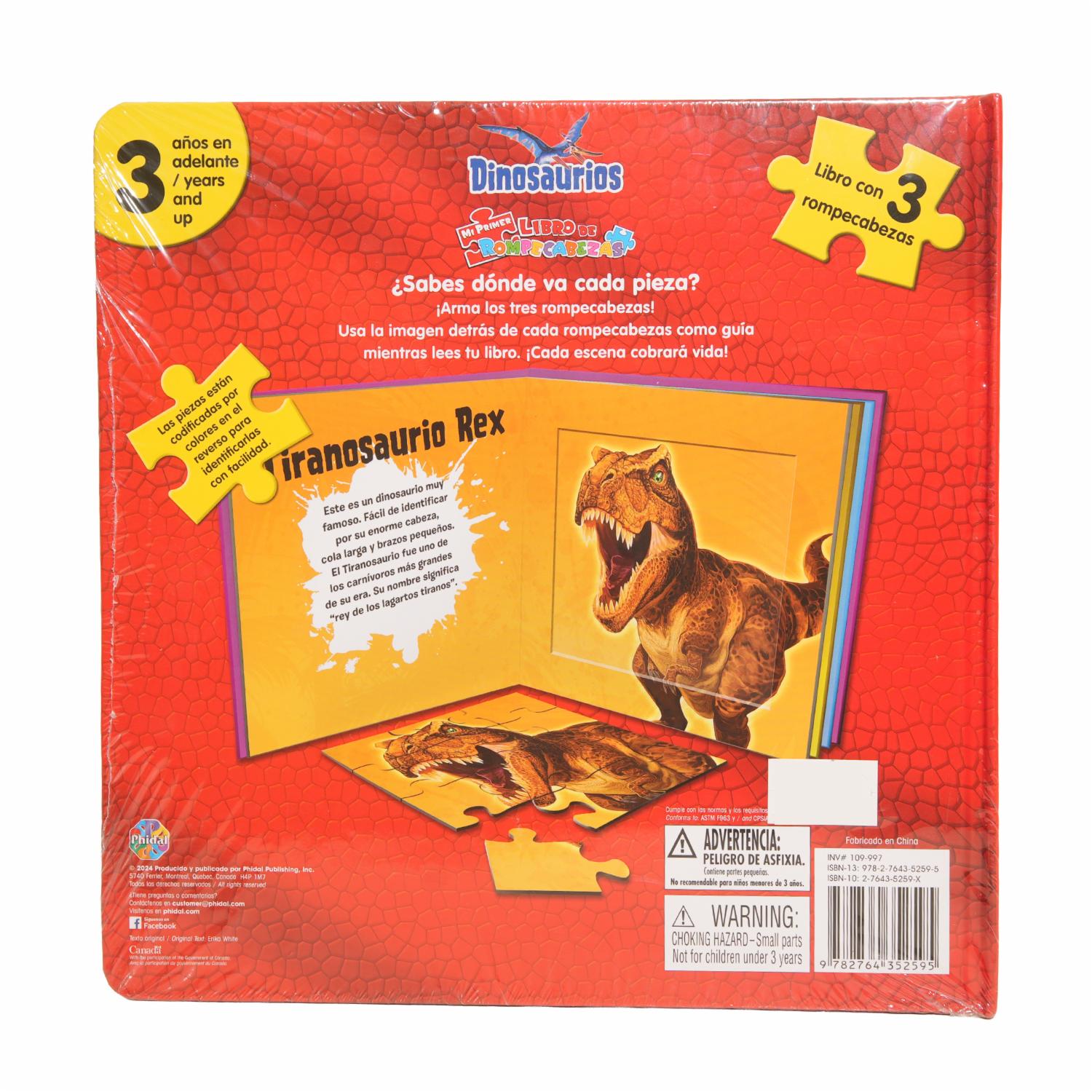 Libro Dinosaurios Libro Rompecabezas PHIDAL 5 Páginas