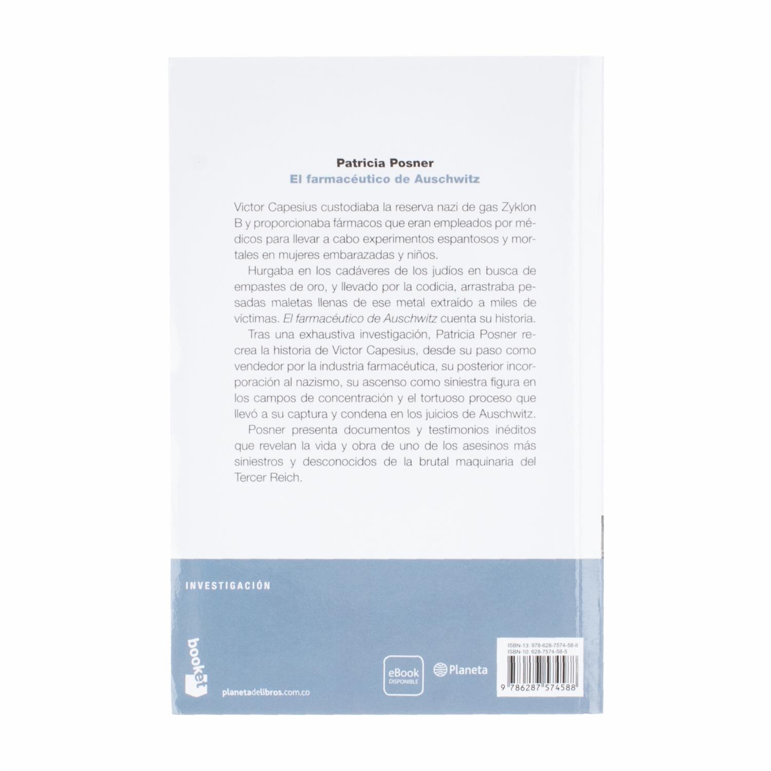 Libro El Farmacéutico De Auschwitz MR.BOOKS 296 Páginas