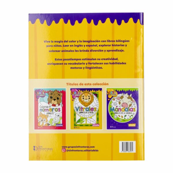 Libro Vitrales Para Colorear Animales De La Selva Colección Arte Para Niños MR.BOOKS 64 Páginas - Imagen 2