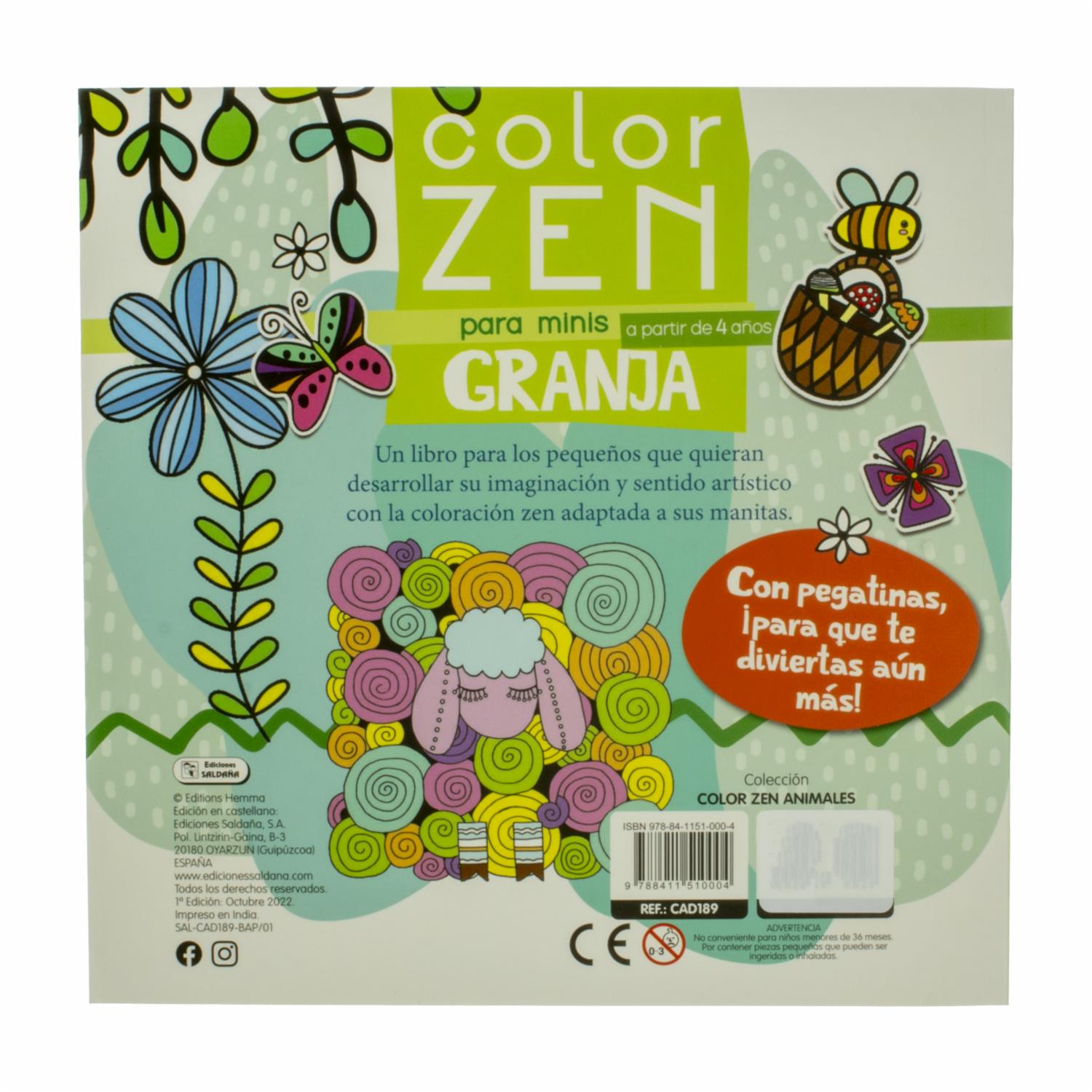 Libro Color Zen Para Minis EDICIONES SALDAÑA 48 Páginas