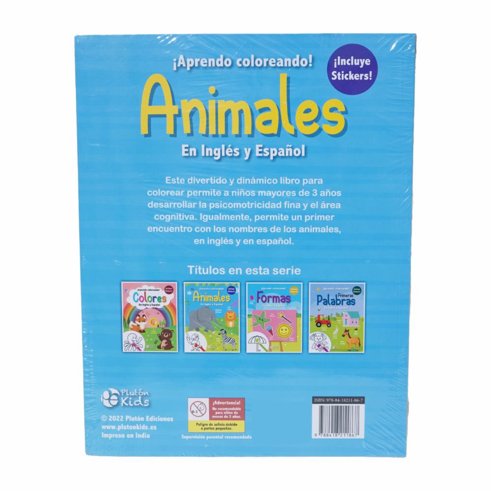 Aprendo Coloreando Animales En Inglés Y Español PLUTÓN 24 Páginas - Imagen 2