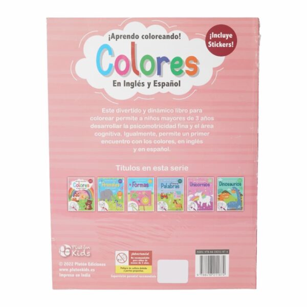 Aprendo Coloreando Colores En Inglés y Español PLUTON 50 Páginas - Imagen 2