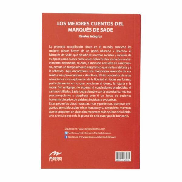 Libro Los Mejores Cuentos Del Marques De Sade MESTAS 190 Páginas - Imagen 2