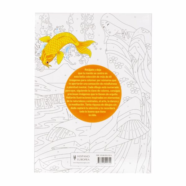 Libro Colorea Por Números Para Mindfulness HISPANO EUROPEA 70 Páginas