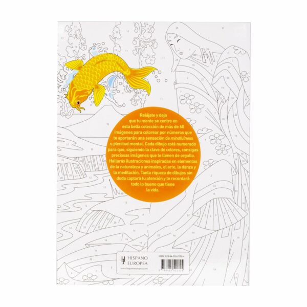 Libro Colorea Por Números Para Mindfulness HISPANO EUROPEA 70 Páginas