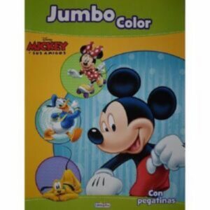 Jumbo Color Disney Mickey Con Pegatinas Disney LIBRO DIVO 210 Páginas