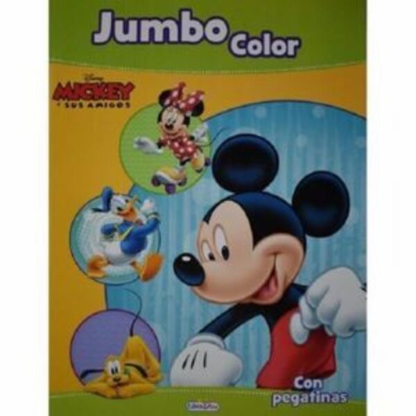 Jumbo Color Disney Mickey Con Pegatinas Disney LIBRO DIVO 210 Páginas