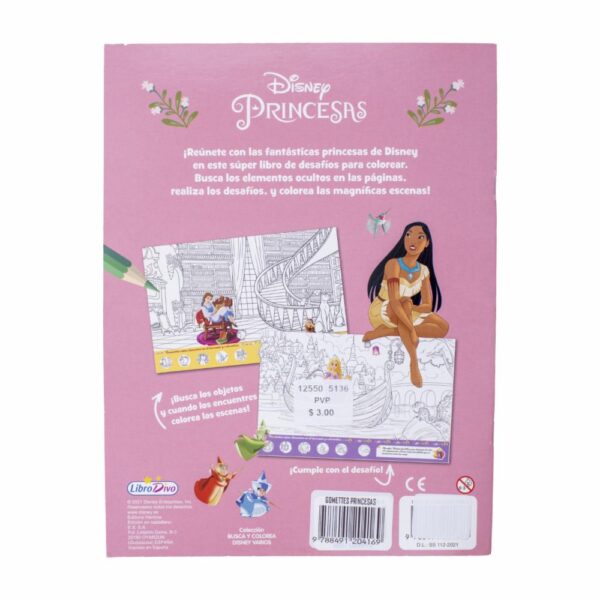 Libro Gomettes Princesas Disney 4T LIBRO DIVO 12 Páginas - Imagen 2