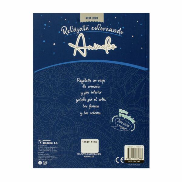 Libro De Autoayuda Relajate Coloreando Animales EDICIONES SALDAÑA 64 Páginas - Imagen 2