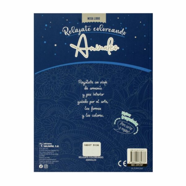 Libro De Autoayuda Relajate Coloreando Animales EDICIONES SALDAÑA 64 Páginas - Imagen 2