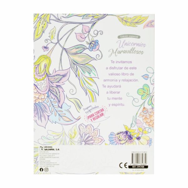 Libro Para Colorear Unicornios Maravillosos EDICIONES SALDAÑA 64 Páginas - Imagen 2