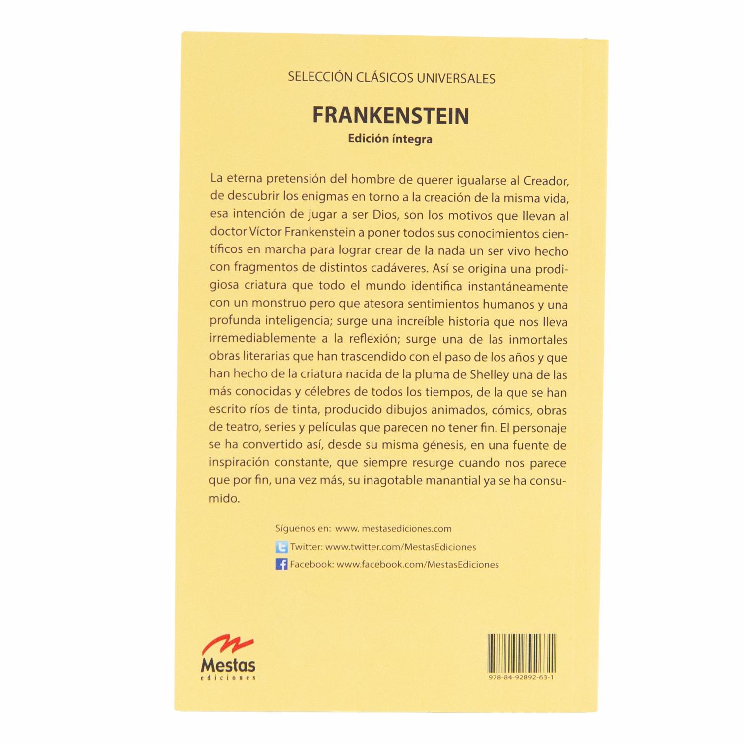 Libro Frankenstein MESTAS 224 Páginas