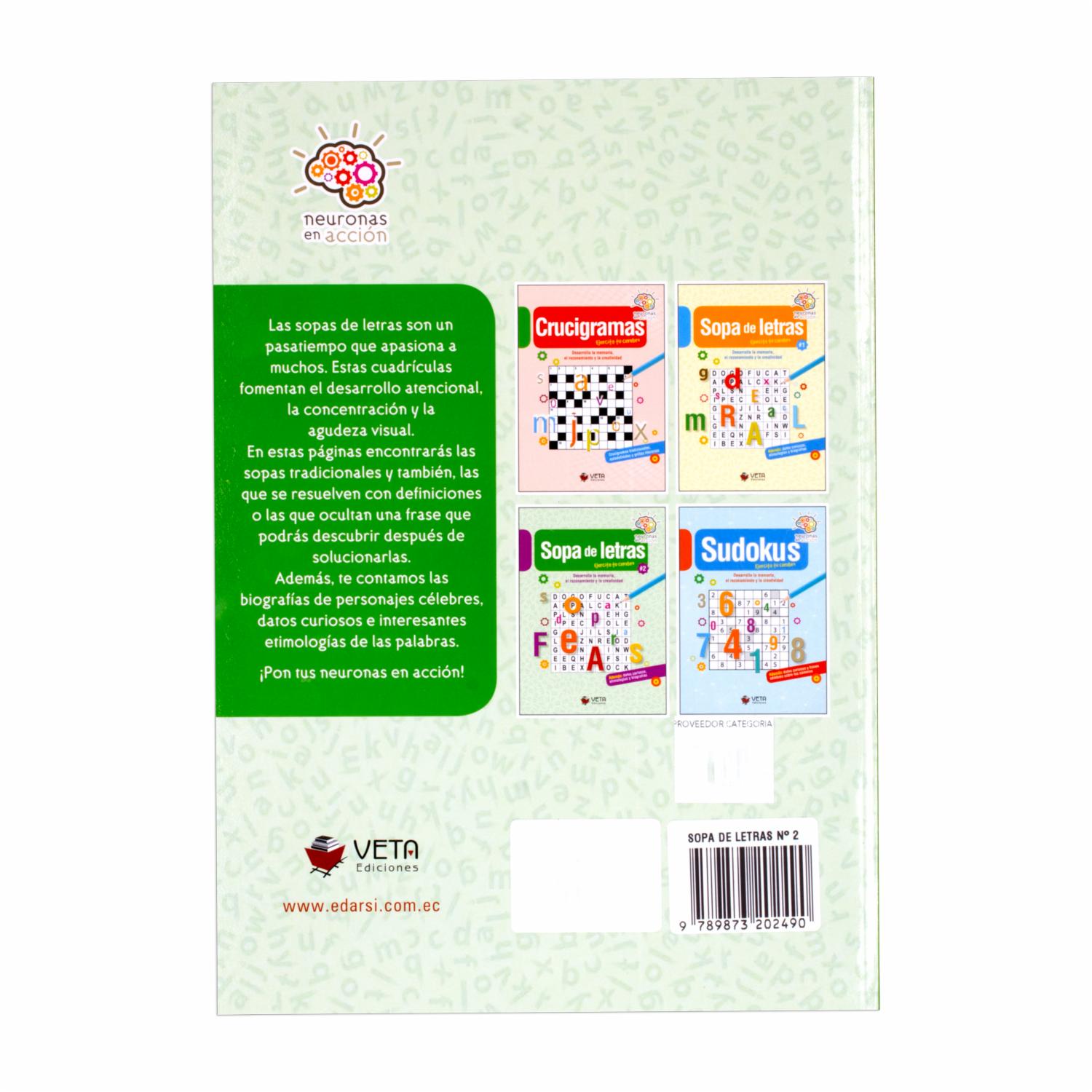 Libro Sopas De Letras N 2 GUADAL 79 Páginas