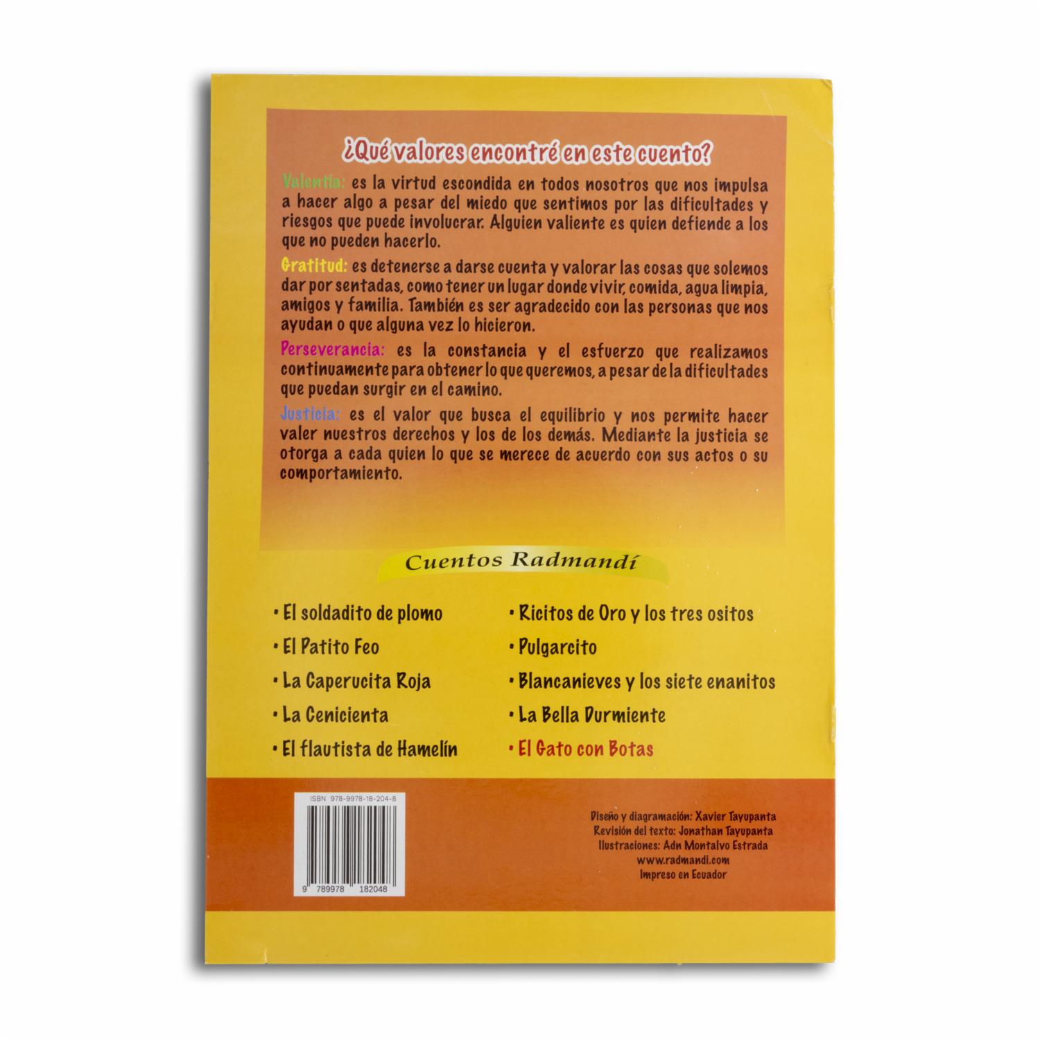 Libro Gato Con Botas Cuenta Conmigo RADMANDÍ 13 Páginas
