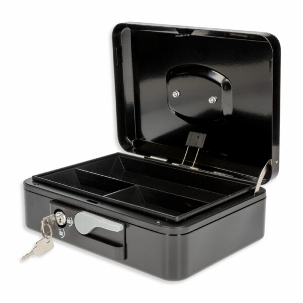 Caja De Seguridad Con Llave Y Manija Color Negra WRT 10" - Imagen 2