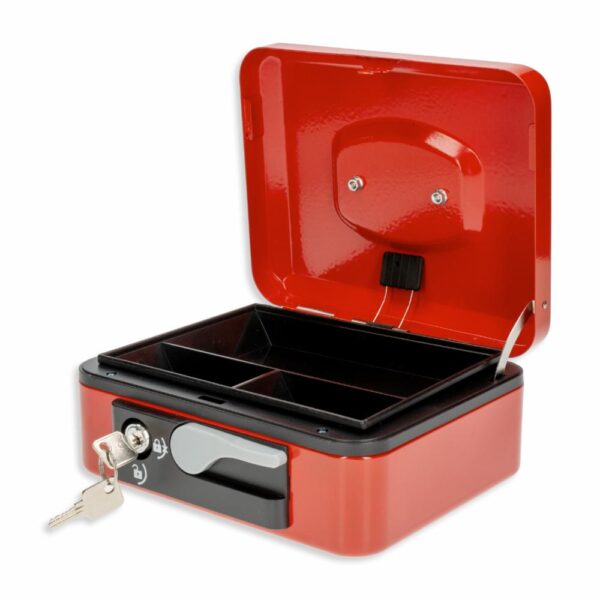 Caja De Seguridad Con Llave Y Manija Color Rojo WRT 8" - Imagen 2