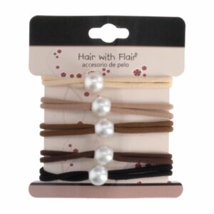 Ligas De Cabello Perlas Blancas Y Colores HAIR WITH FLAIR Unidad