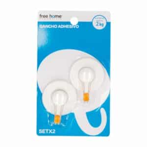 Ganchos Adhesivo Redondo FREE HOME 2 Piezas