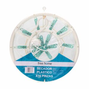 Colgador Plástico Con Pinzas FREE HOME 16 Pinzas