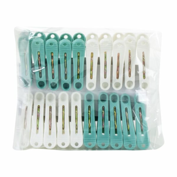 Pinzas Para Ropa Verde Blanca FREE HOME X 20 Uds - Imagen 2