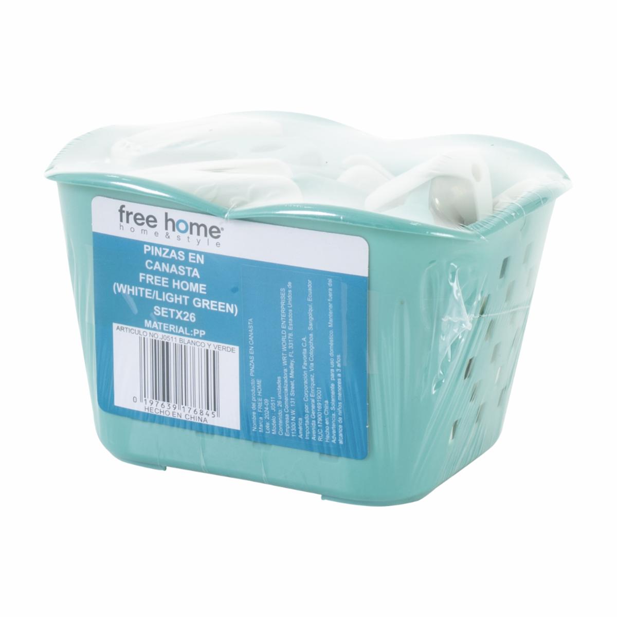 Pinzas Para Ropa En Canasta FREE HOME X 26 Uds - Imagen 2