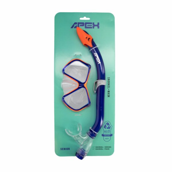 Snorkel + Mascara Azul De Adulto APEX 2 Piezas