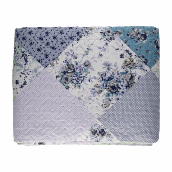 Sobrecama Eines  Patchwork Azul FREE HOME 1 Plaza Y 1/2 - Imagen 2