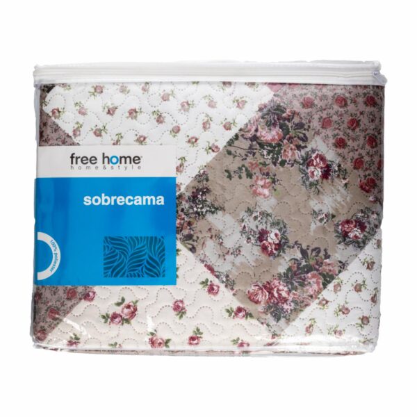 Sobrecama Flore Patchwork Vino FREE HOME - Imagen 3