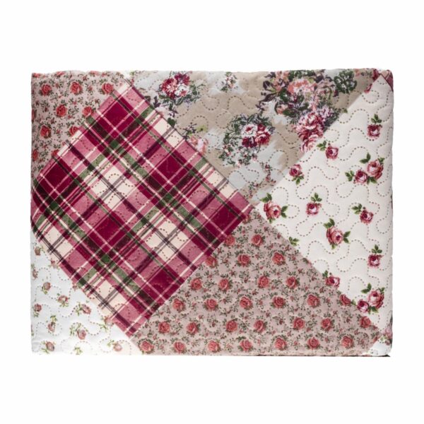 Sobrecama Flore Patchwork Vino FREE HOME - Imagen 2