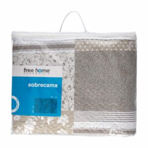 Sobrecama Gery Patchwork Taupe FREE HOME 1 Plaza Y 1/2