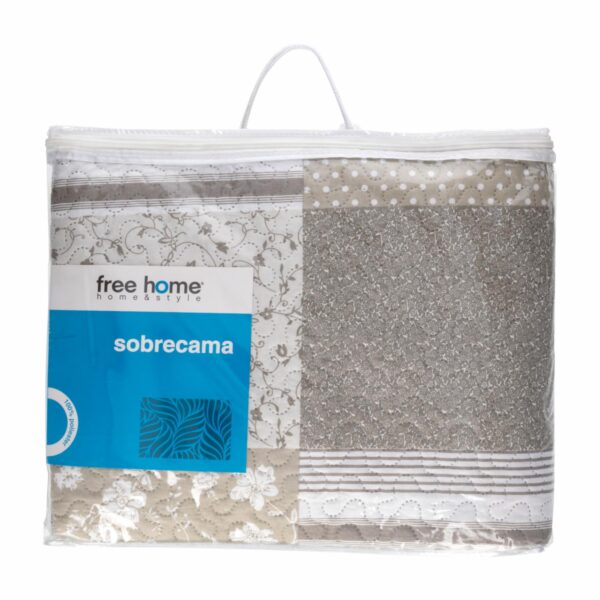 Sobrecama Gery Patchwork Taupe FREE HOME - Imagen 3