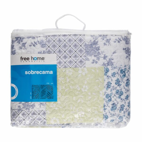 Sobrecama Muriel Patchwork Celeste FREE HOME 1 Plaza Y 1/2