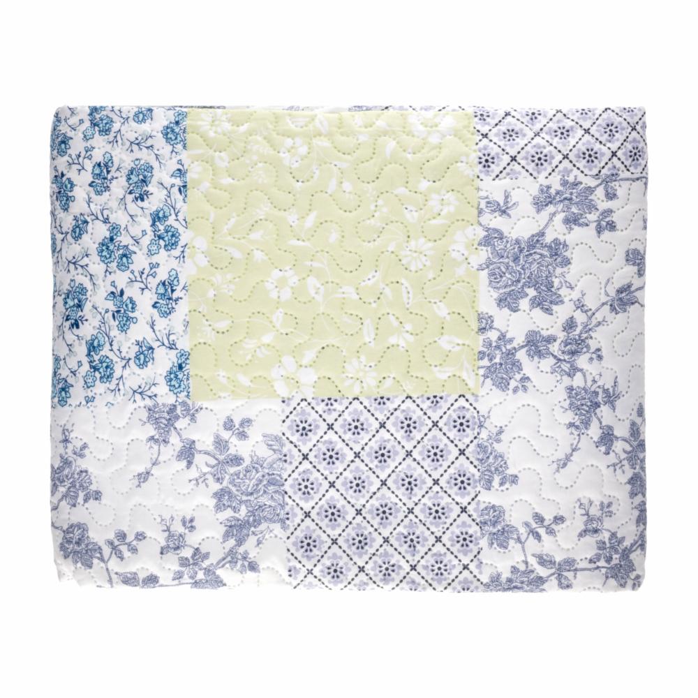 Sobrecama Muriel Patchwork Celeste FREE HOME 1 Plaza Y 1/2 - Imagen 2